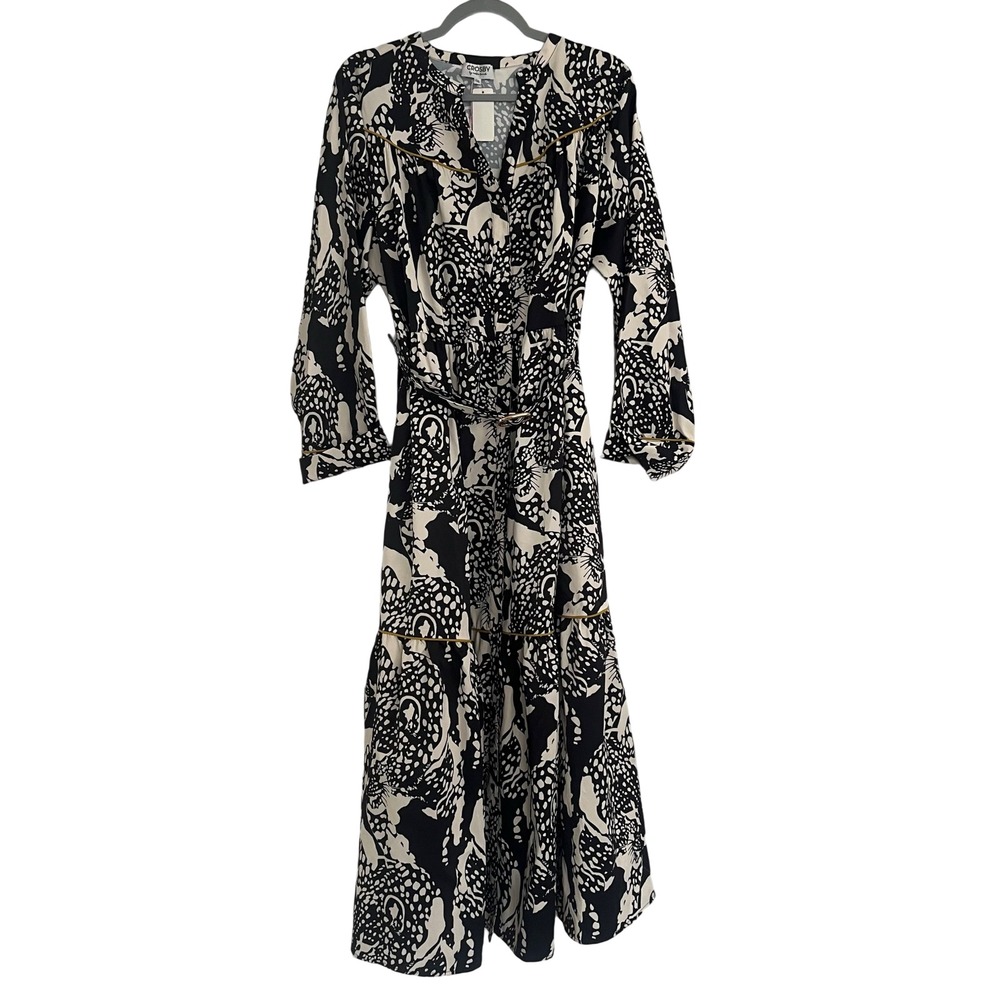 CROSBY by Mollie Burch Black and Cream Printed Maxi Dress